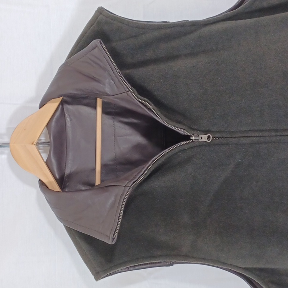 Excelled Mens Leather Reversible Vest Color Brown  Size XL - Picture 7 of 8